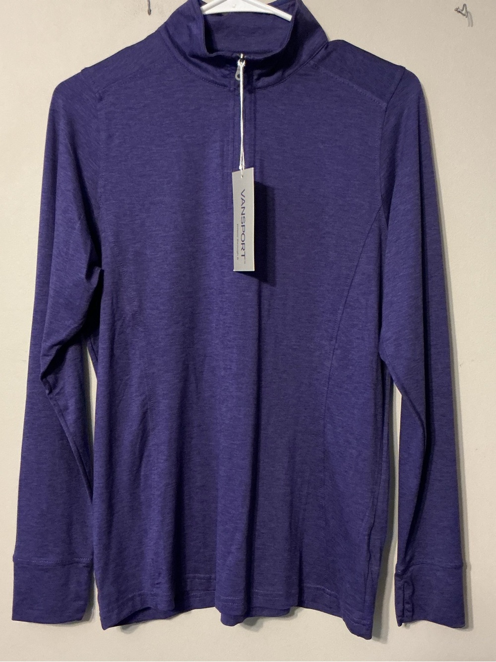 Vansport Women's Long Sleeve Quarter-Zip Top in Purple